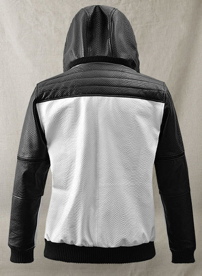 Black Python Tornado Convertible Leather Jacket - LeatherCult