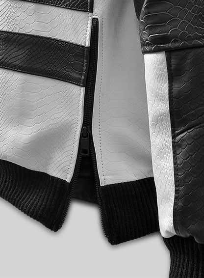 Black Python Tornado Convertible Leather Jacket