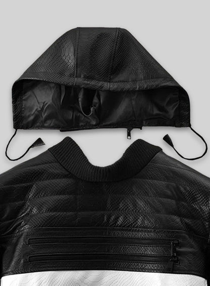 Black Python Tornado Convertible Leather Jacket