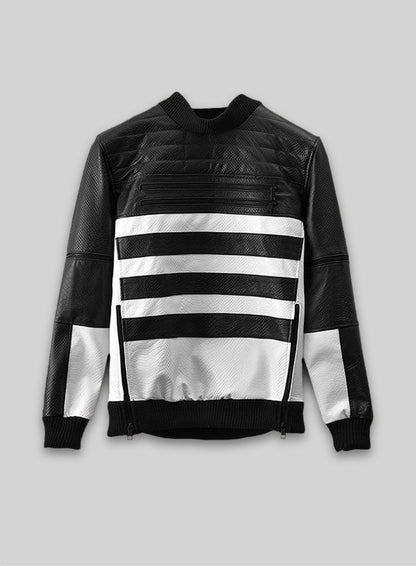 Black Python Tornado Convertible Leather Jacket