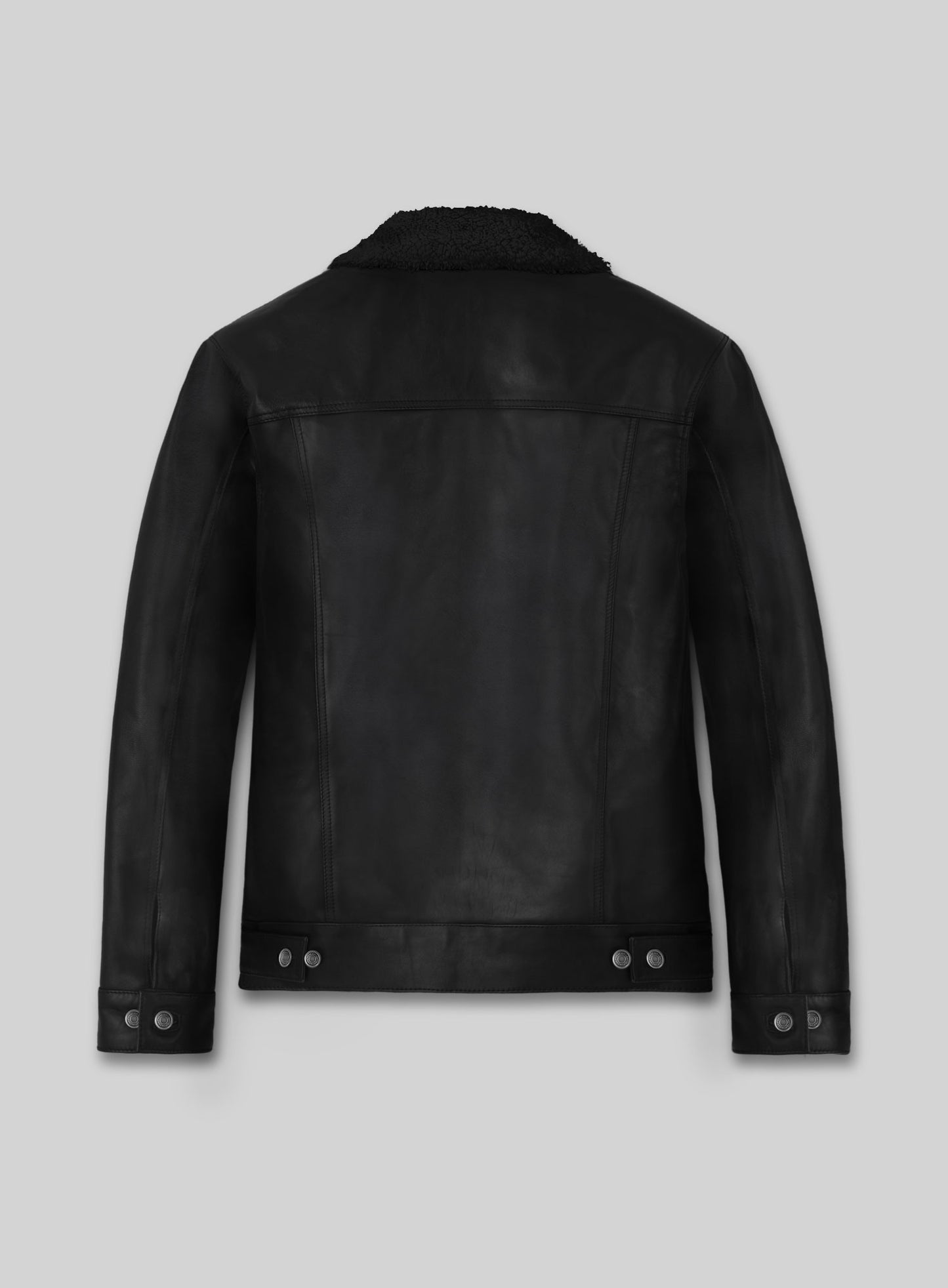 Black Sherpa Leather Jacket