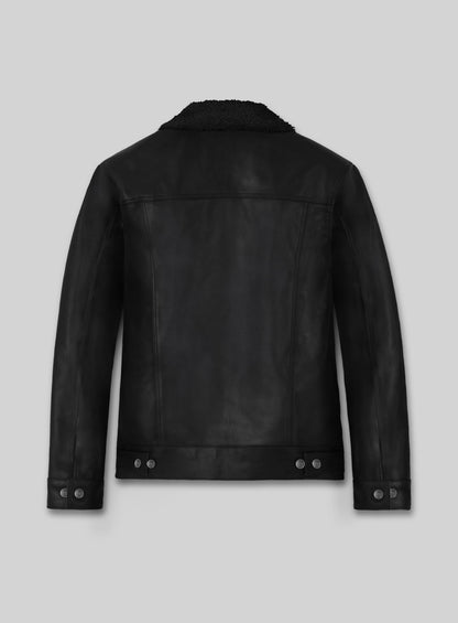 Black Sherpa Leather Jacket