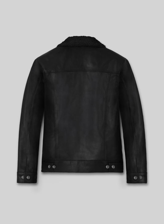 Black Sherpa Leather Jacket