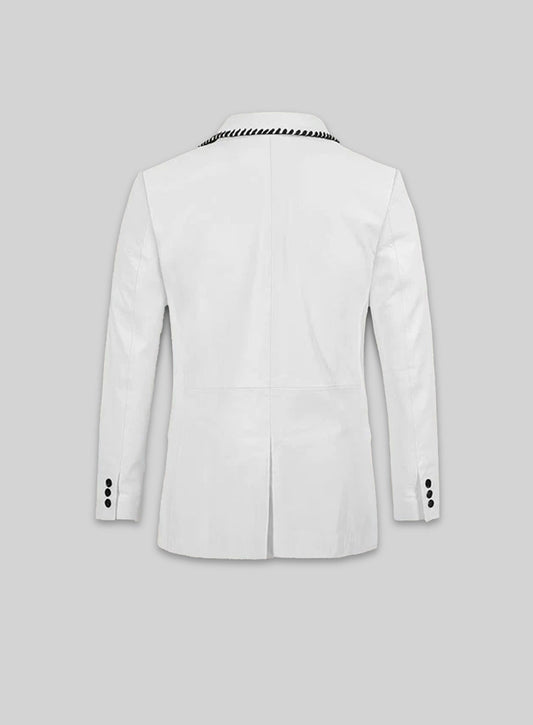 Black Striped White Medieval Blazer