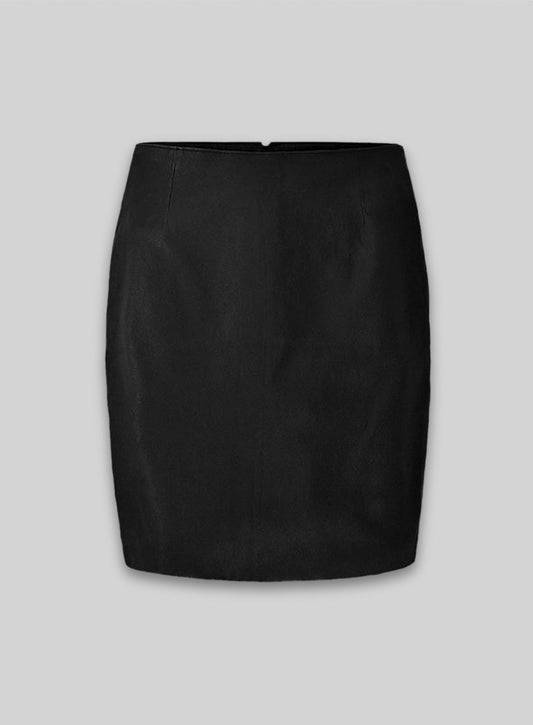 Black Stretch Amanda Holden Leather Skirt