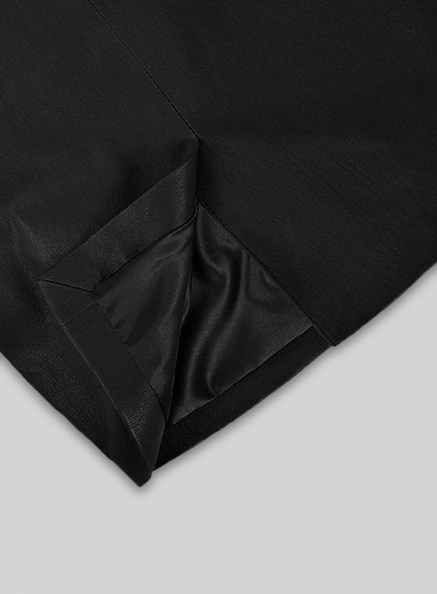 Black Stretch Amanda Holden Leather Skirt