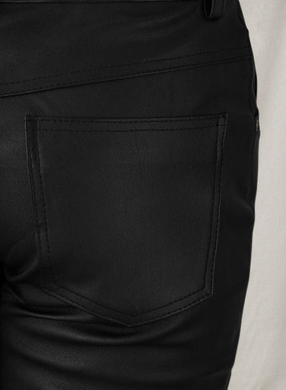 Black Stretch Leather Jeans - LeatherCult