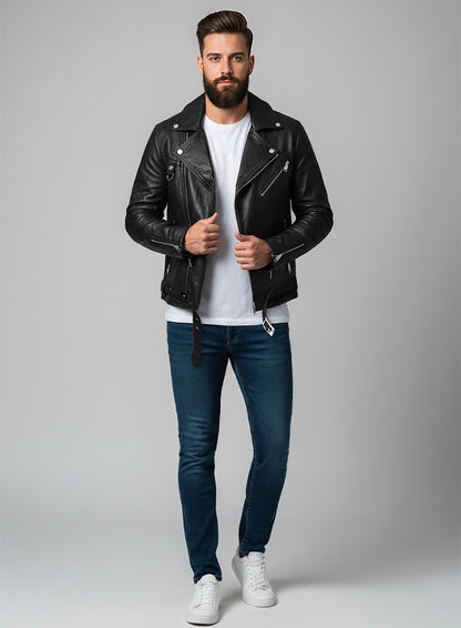Black Volt Leather Jacket