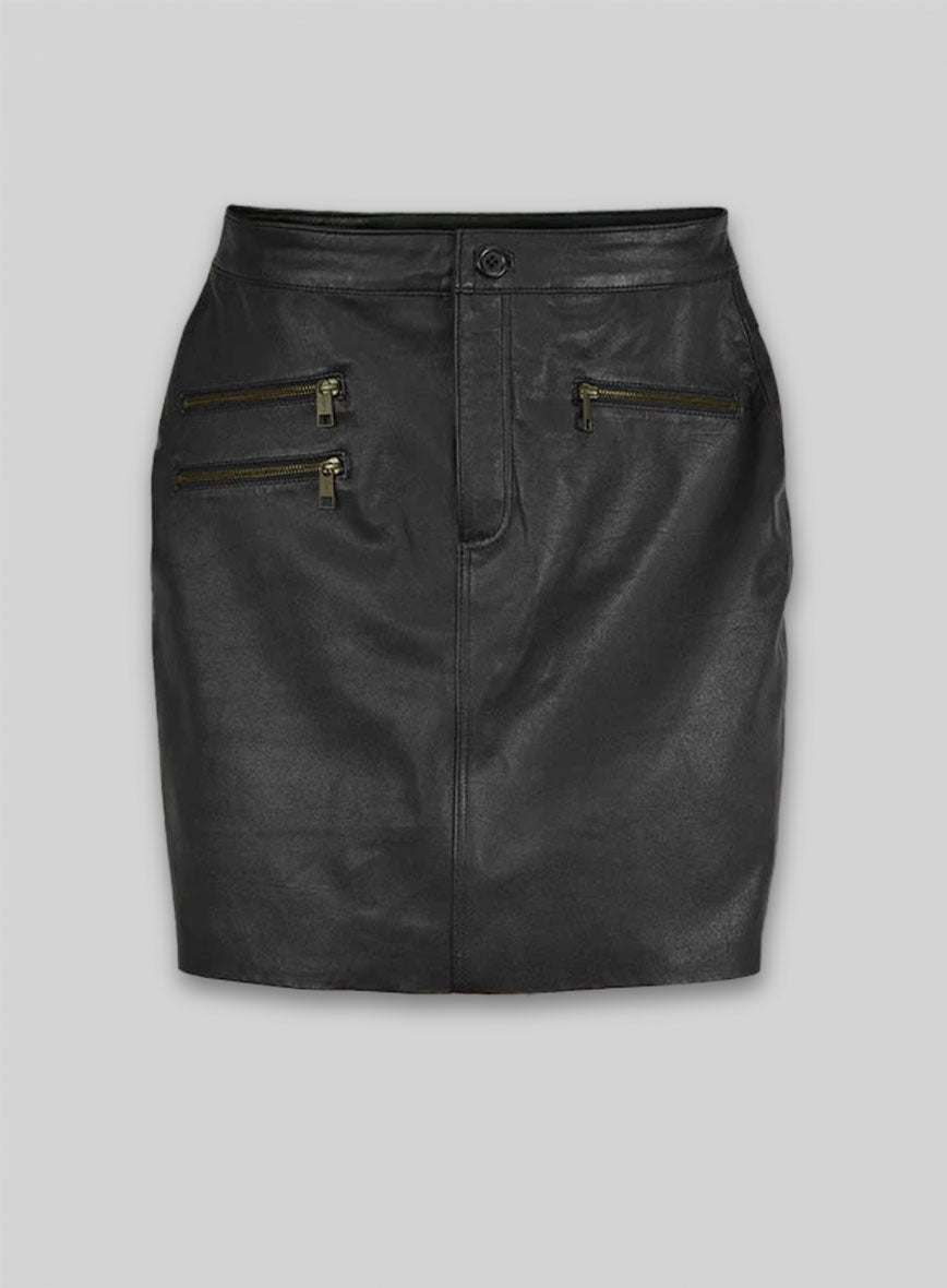 Blake Lively Leather Skirt #1