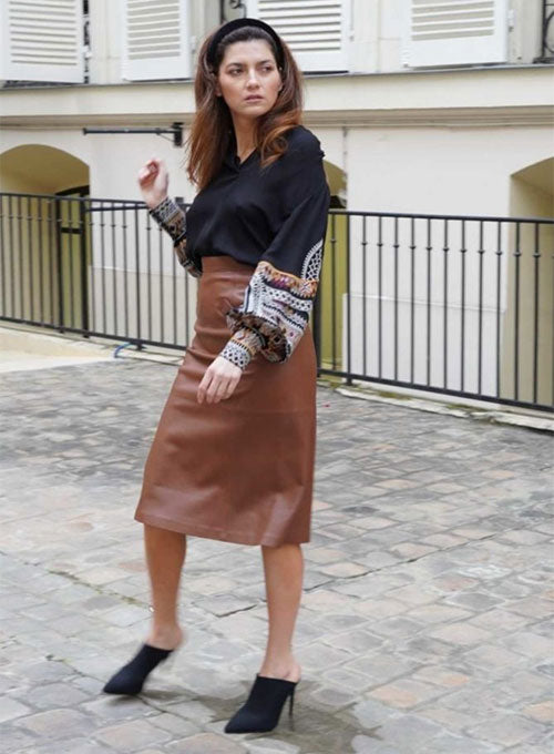 Blanca Blanco Leather Skirt - LeatherCult