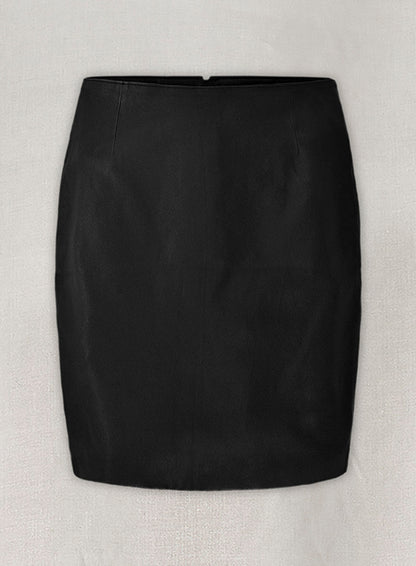 Black Stretch Amanda Holden Leather Skirt - LeatherCult
