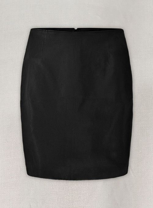 Black Stretch Amanda Holden Leather Skirt - LeatherCult