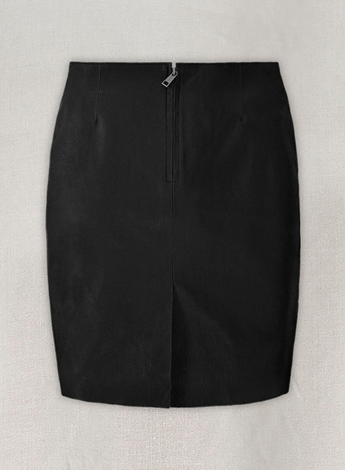 Black Stretch Amanda Holden Leather Skirt - LeatherCult