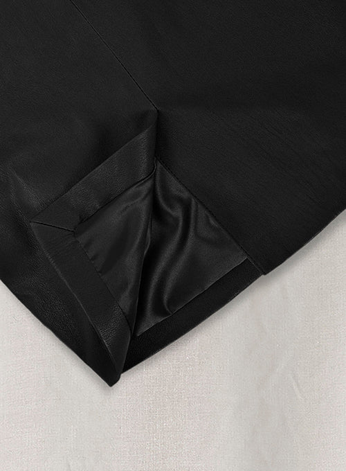 Black Stretch Amanda Holden Leather Skirt - LeatherCult