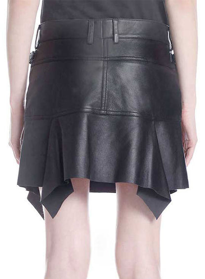 Blitz Flare Leather Skirt - # 486 - LeatherCult
