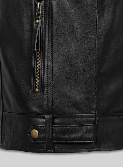 Black Leather Jacket # 660
