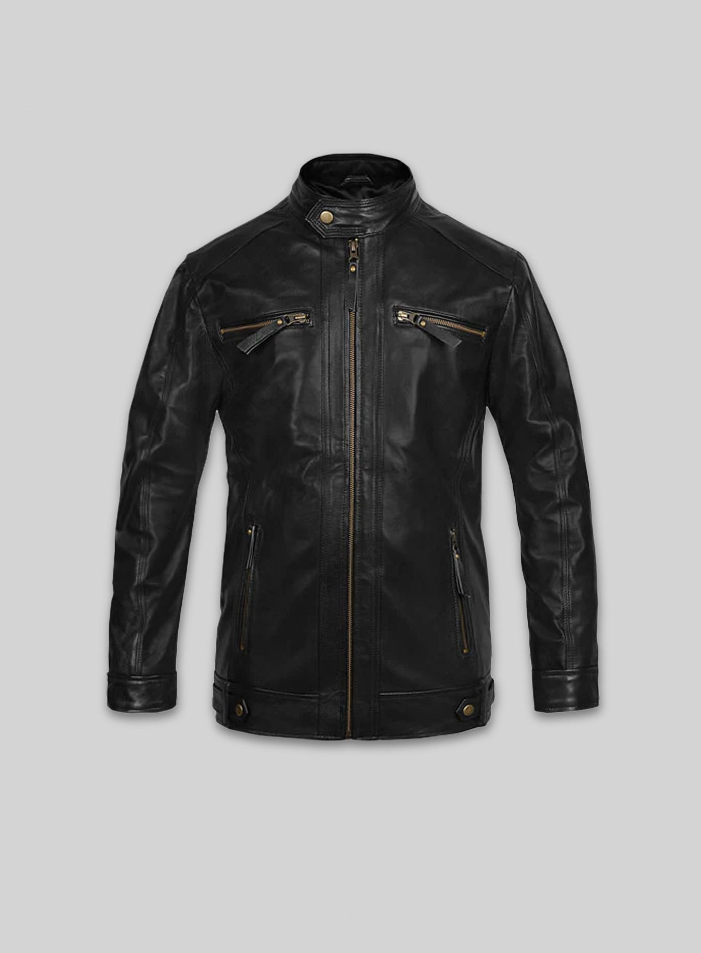 Black Leather Jacket # 660