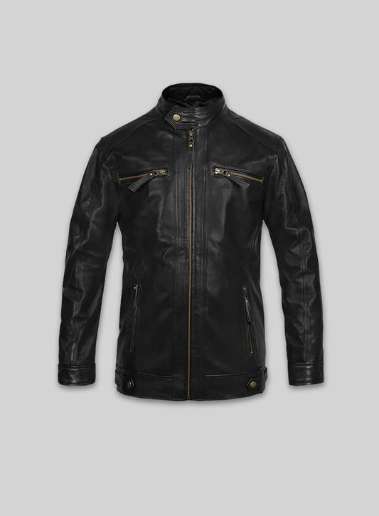 Black Leather Jacket # 660