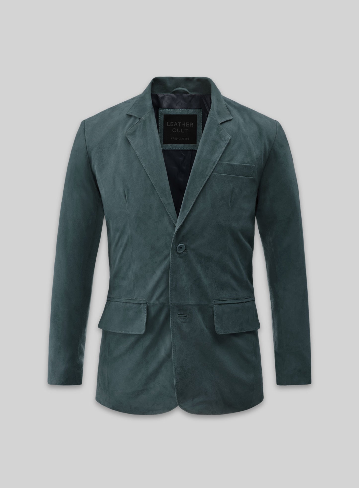 Blue Suede Leather Blazer