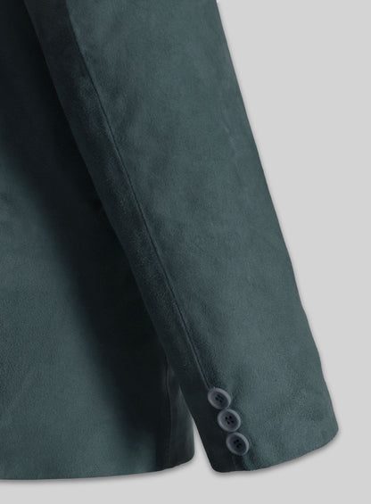 Blue Suede Leather Blazer