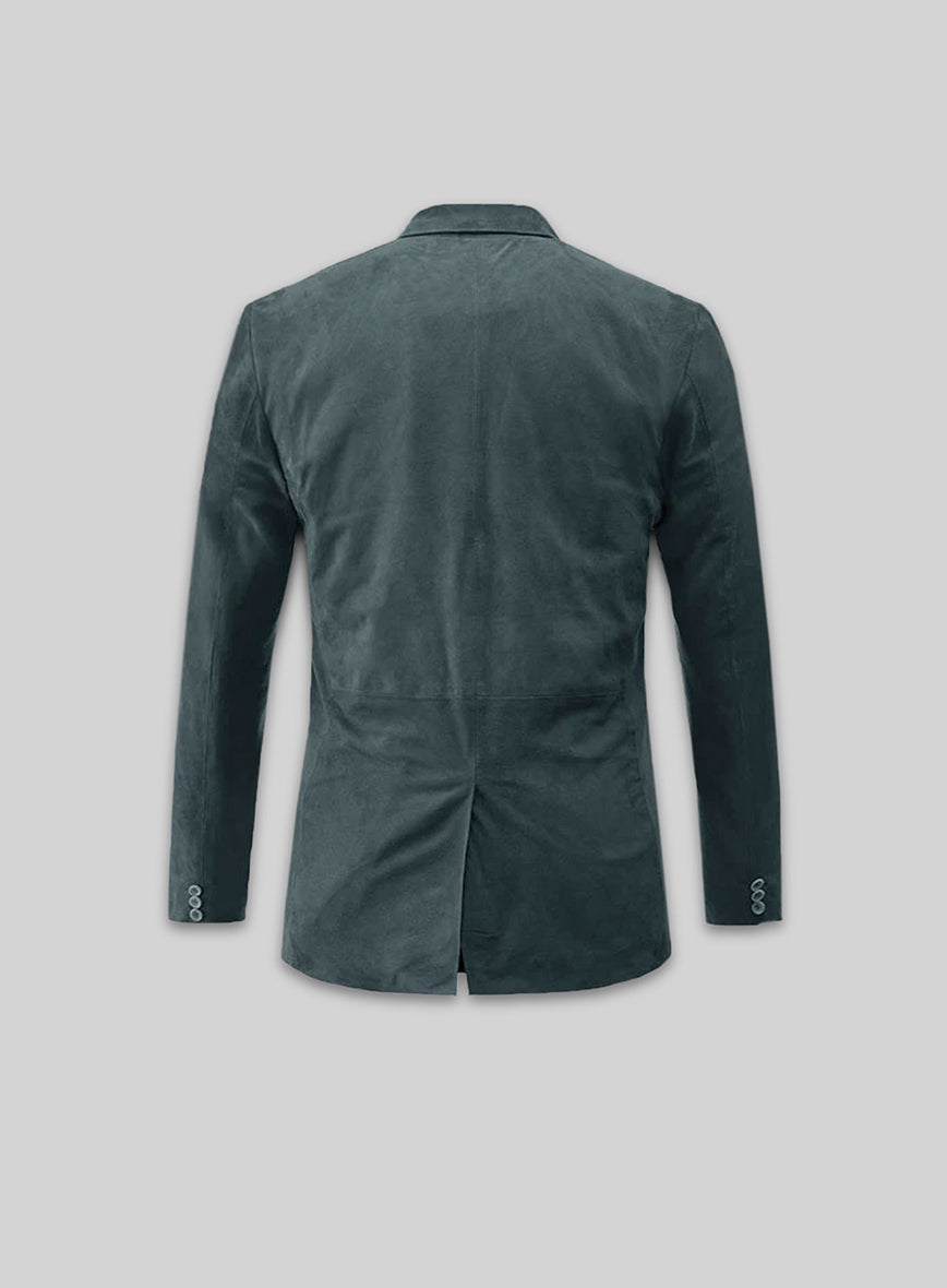 Blue Suede Leather Blazer