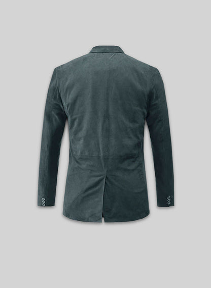 Blue Suede Leather Blazer