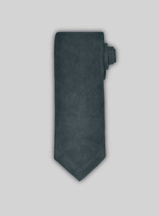 Blue Suede Leather Tie