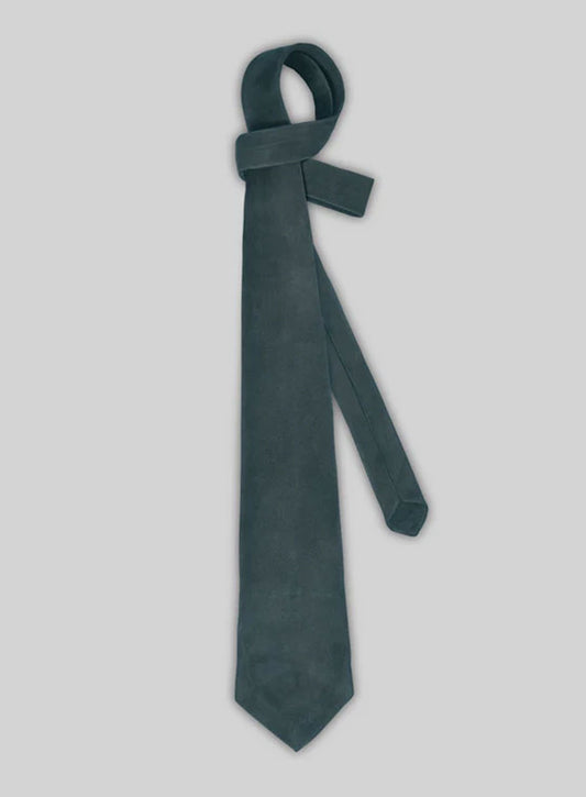 Blue Suede Leather Tie