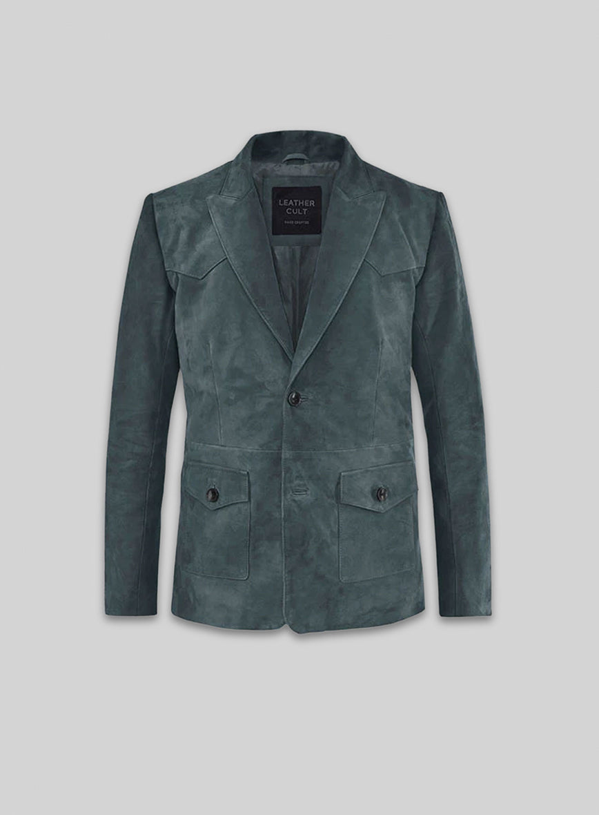 Blue Suede Western Leather Blazer