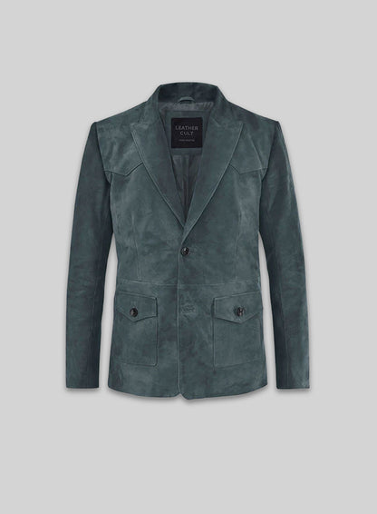 Blue Suede Western Leather Blazer
