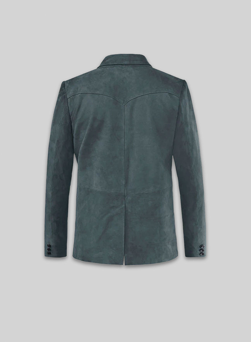 Blue Suede Western Leather Blazer