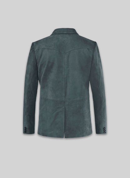 Blue Suede Western Leather Blazer