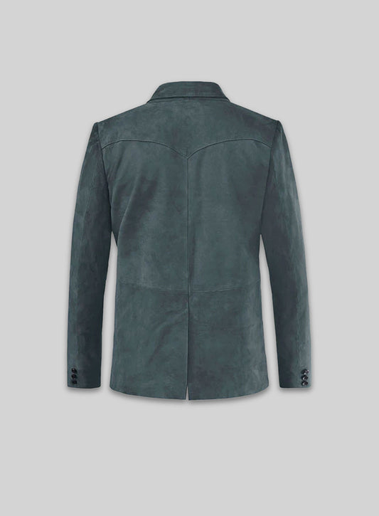 Blue Suede Western Leather Blazer