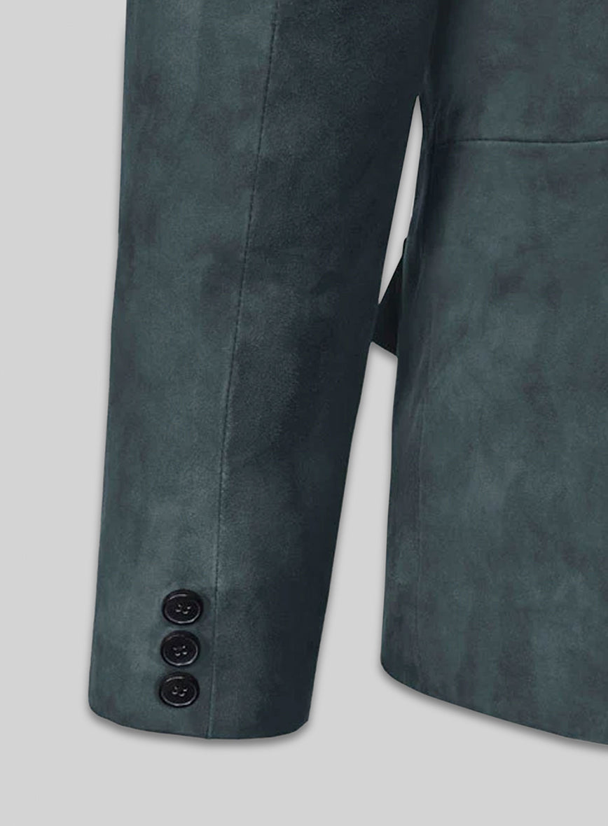 Blue Suede Western Leather Blazer