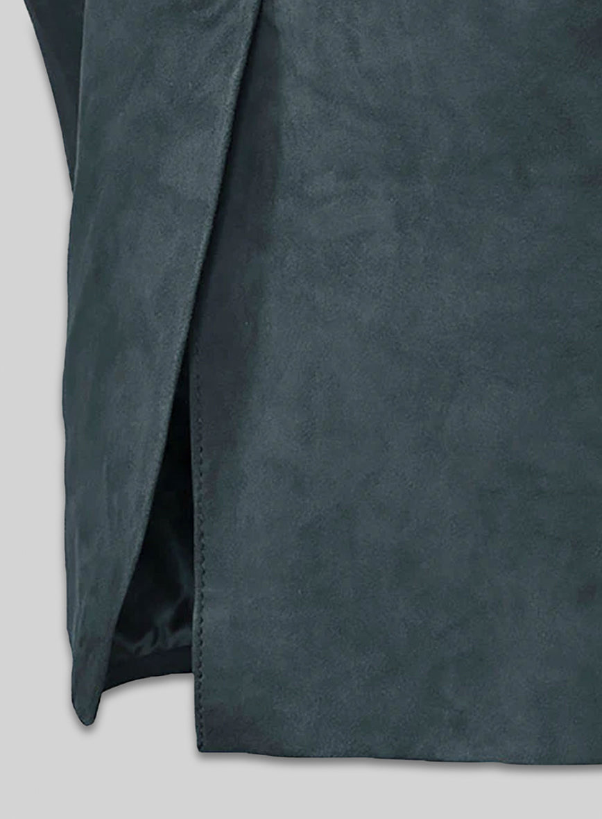 Blue Suede Western Leather Blazer