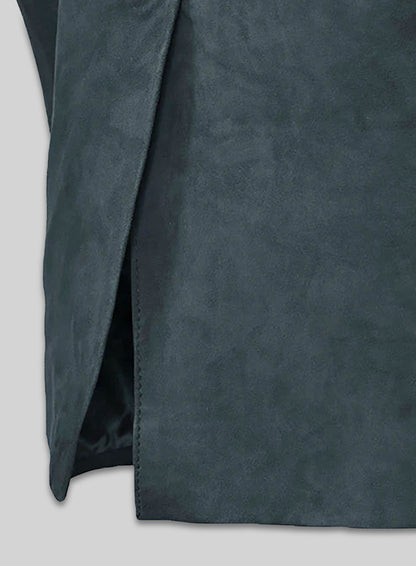 Blue Suede Western Leather Blazer