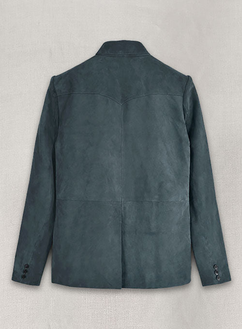 Blue Suede Western Leather Blazer - LeatherCult