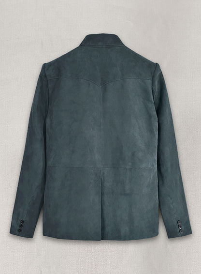 Blue Suede Western Leather Blazer - LeatherCult