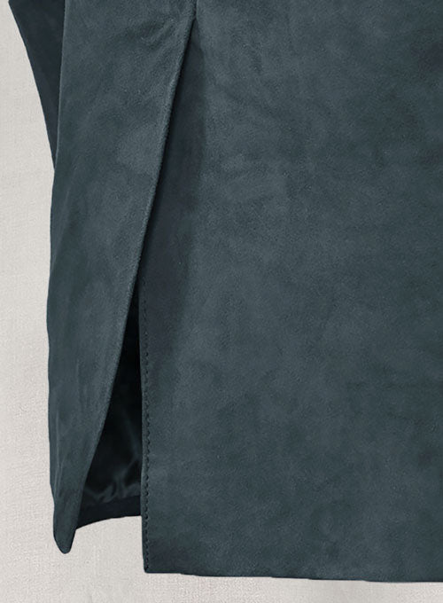 Blue Suede Western Leather Blazer - LeatherCult