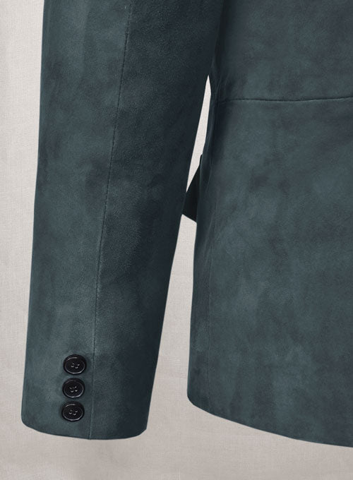 Blue Suede Western Leather Blazer - LeatherCult