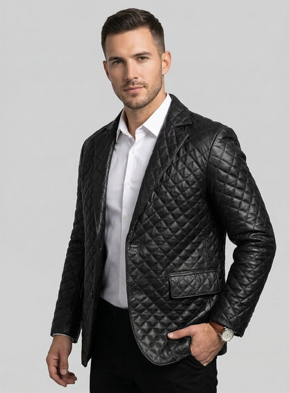 Bocelli Quilted Leather Blazer
