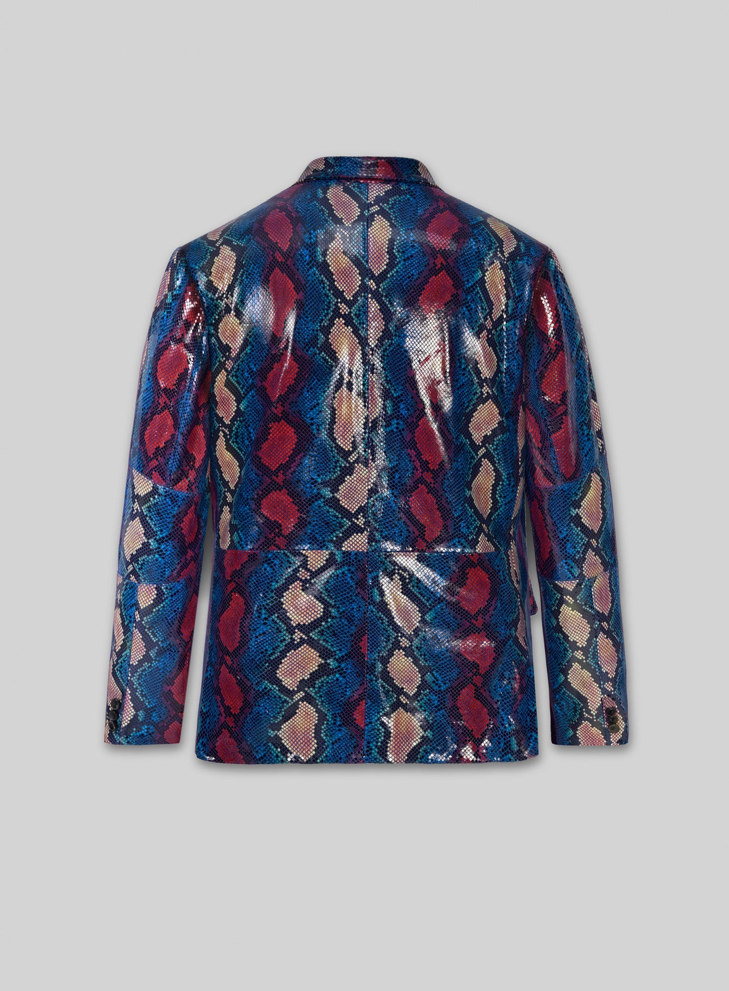 Bold Blue Python Catwalk Leather Blazer # 2