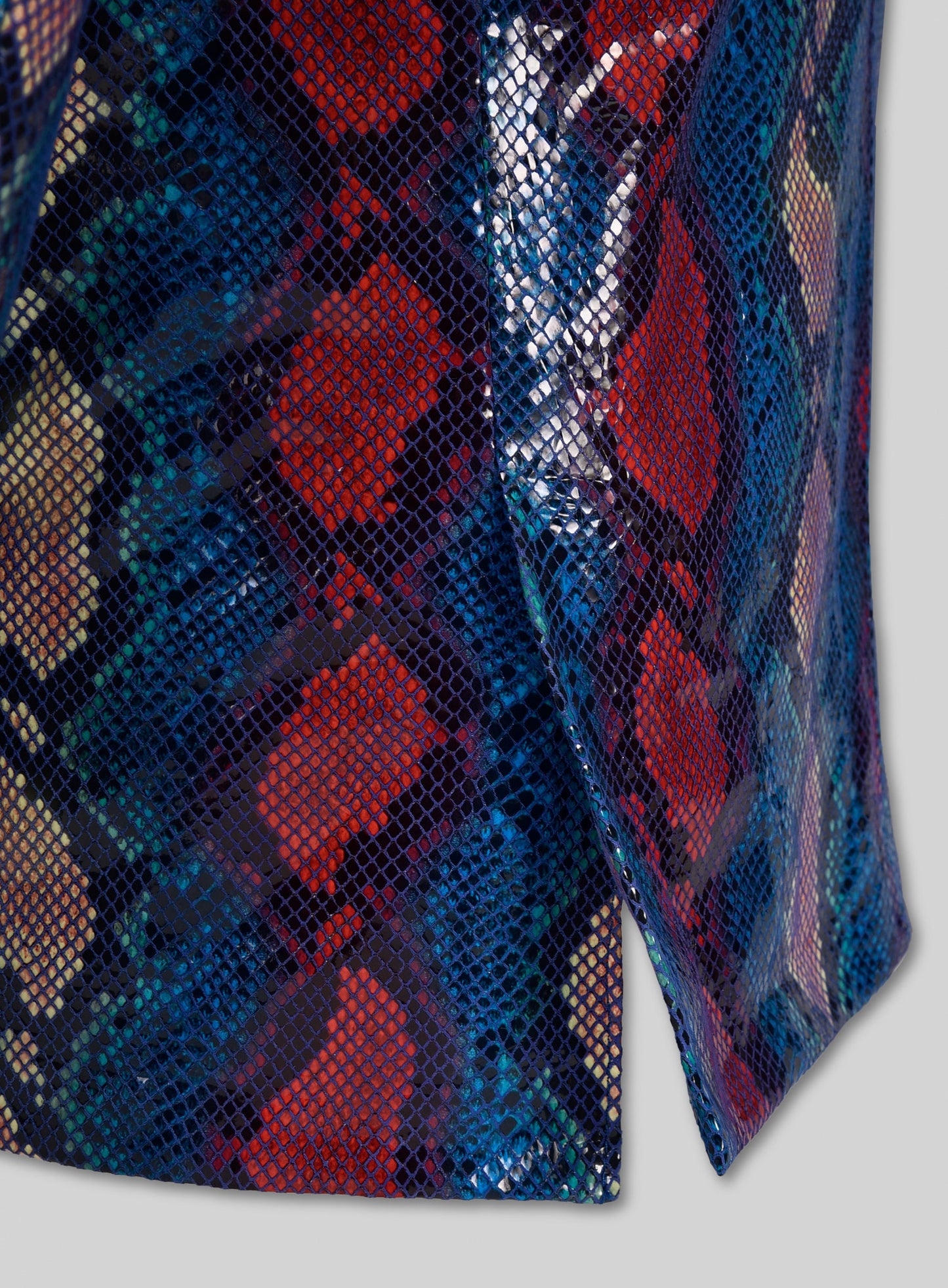 Bold Blue Python Catwalk Leather Blazer # 2
