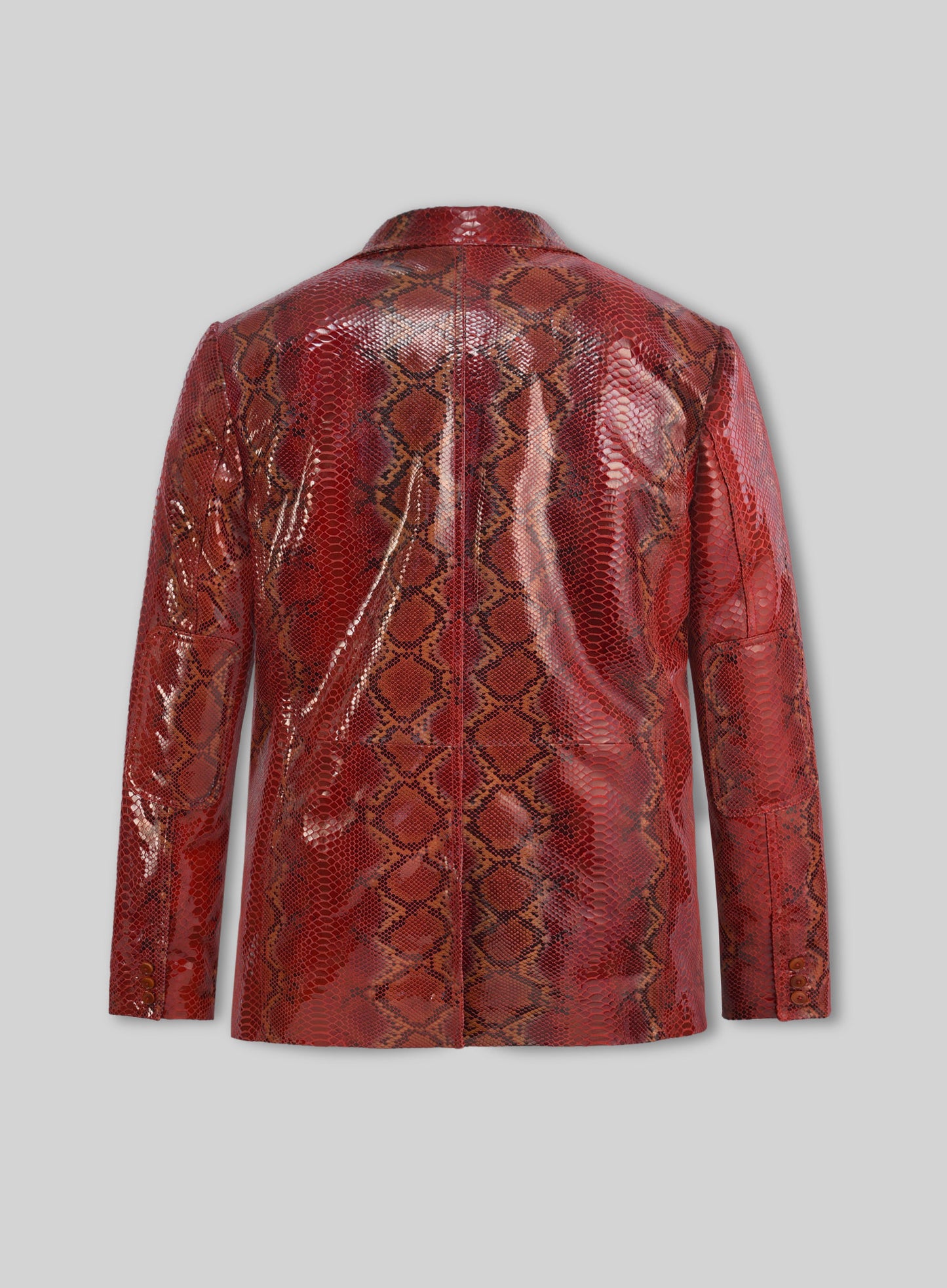 Bold Red Python Floyd Mayweather Leather Blazer