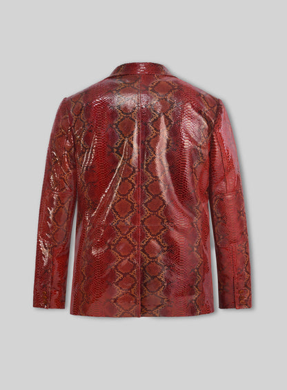 Bold Red Python Floyd Mayweather Leather Blazer
