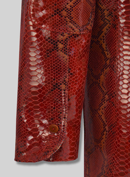 Bold Red Python Floyd Mayweather Leather Blazer