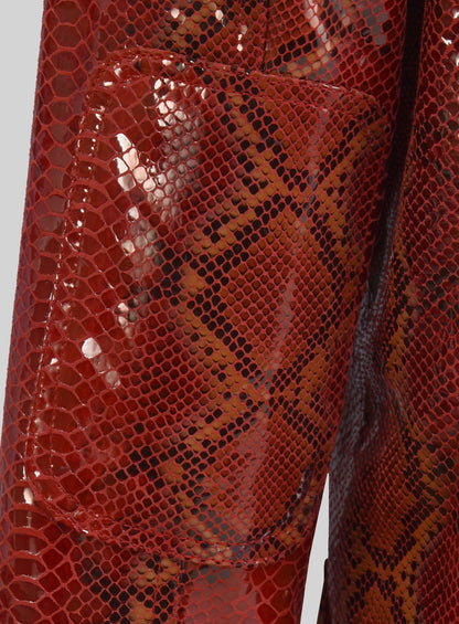 Bold Red Python Floyd Mayweather Leather Blazer