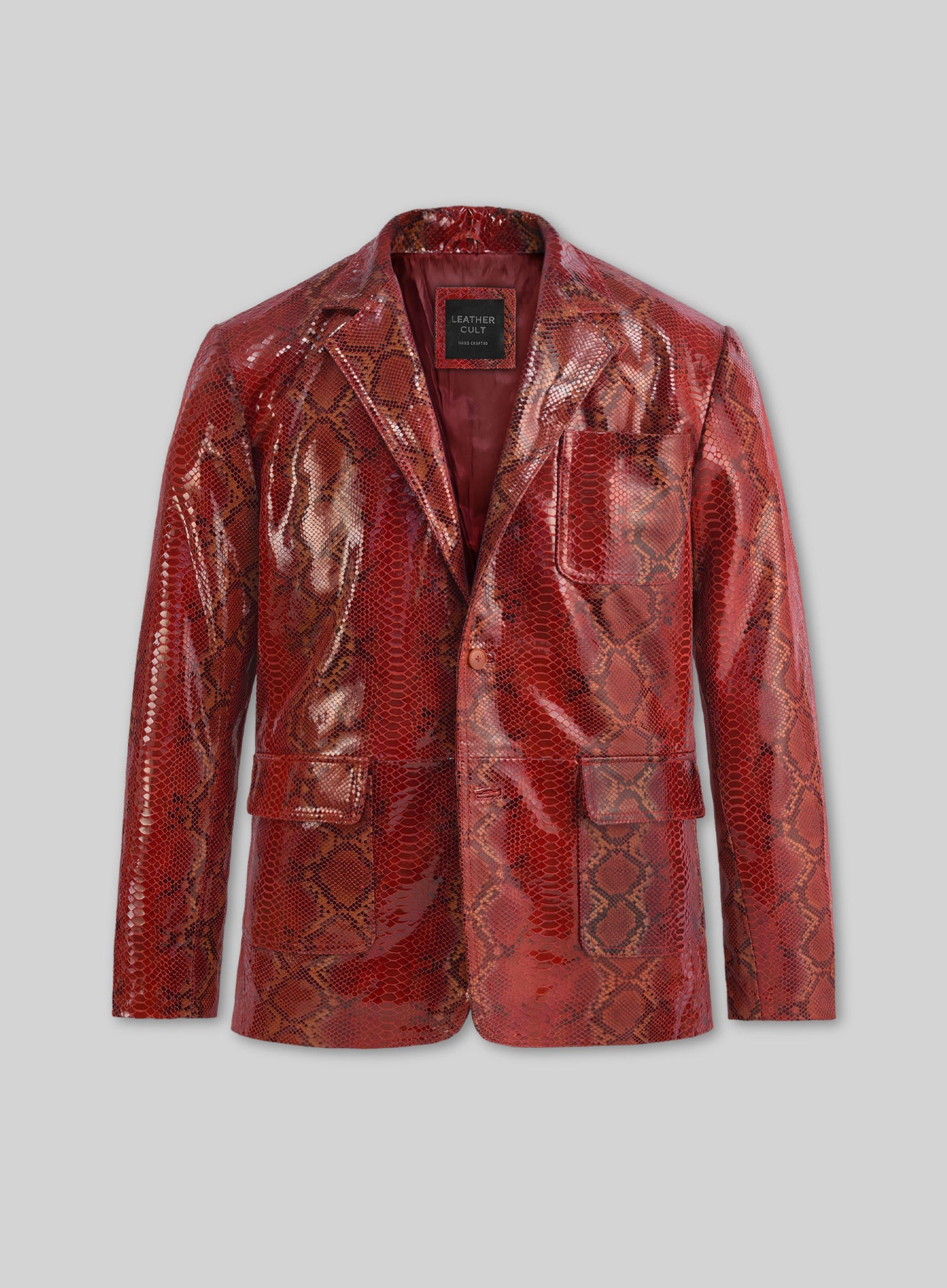 Bold Red Python Floyd Mayweather Leather Blazer
