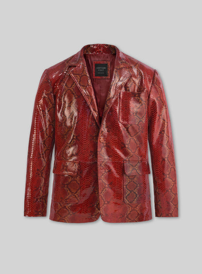 Bold Red Python Floyd Mayweather Leather Blazer