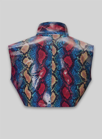 Bold Blue Python Bolero Leather Jacket # 2